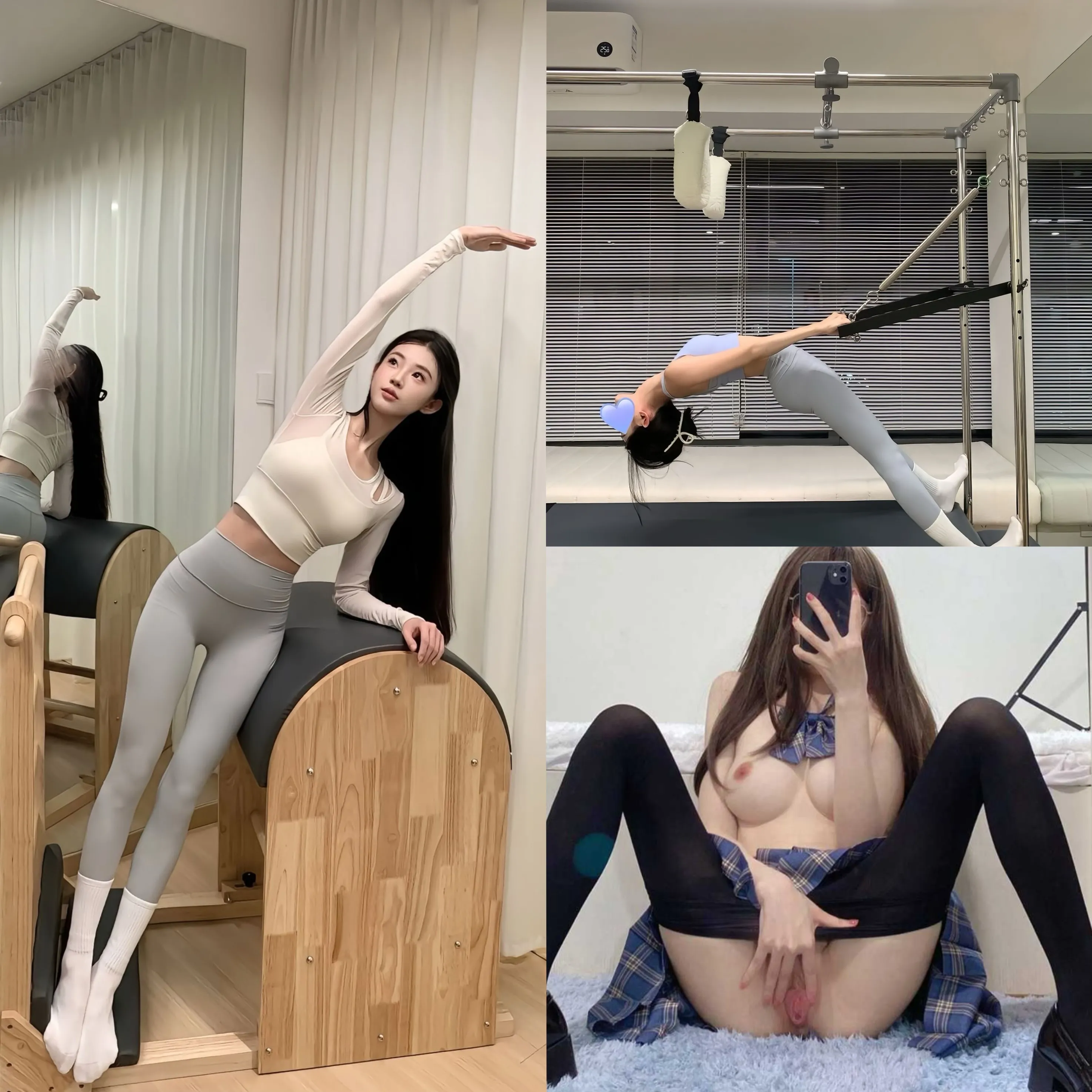 浦东叶清 健身达人喜欢运动 各种姿势随意玩弄