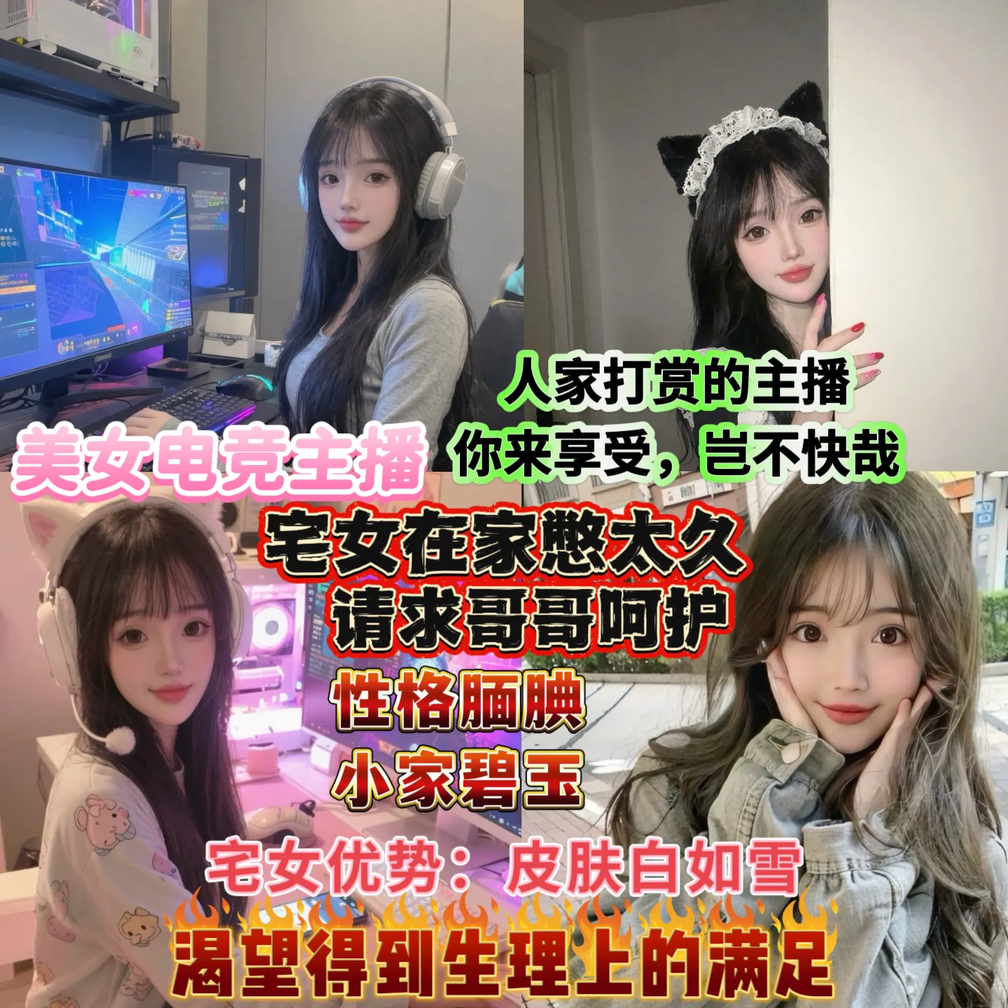 闵行电竞主播 蓝梦 宅女在家憋太久